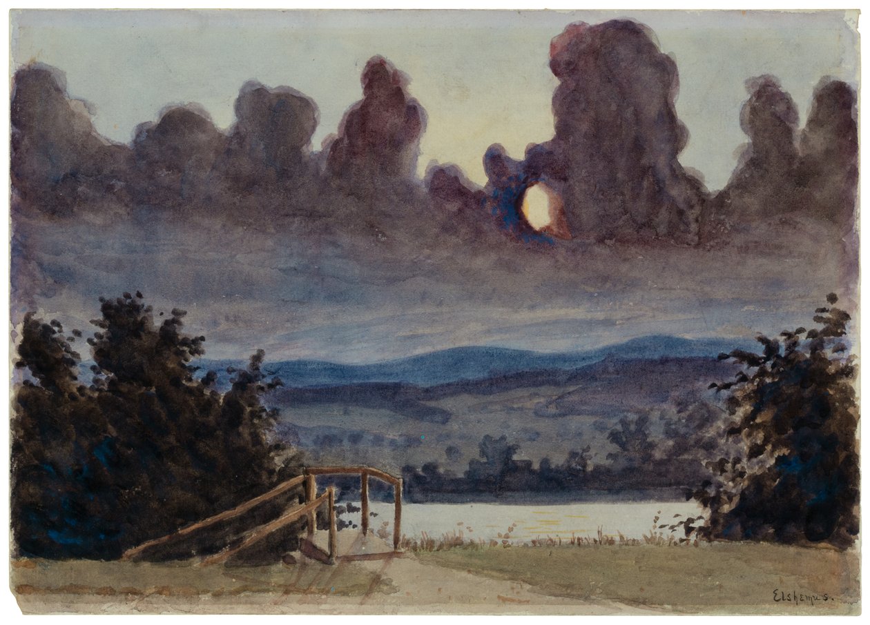 Donkere wolken, ca. 1901 (aquarel en potlood op papier) door Louis Michel Eilshemius