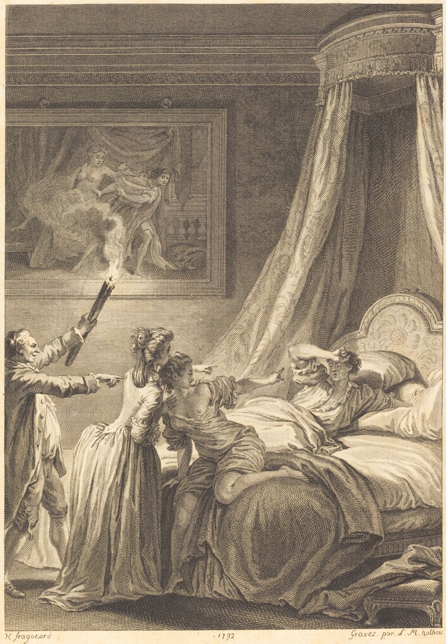 De gestrafte Gaskonjer door Louis Michel Halbou and Antoine Jean Duclos after Jean Honoré Fragonard