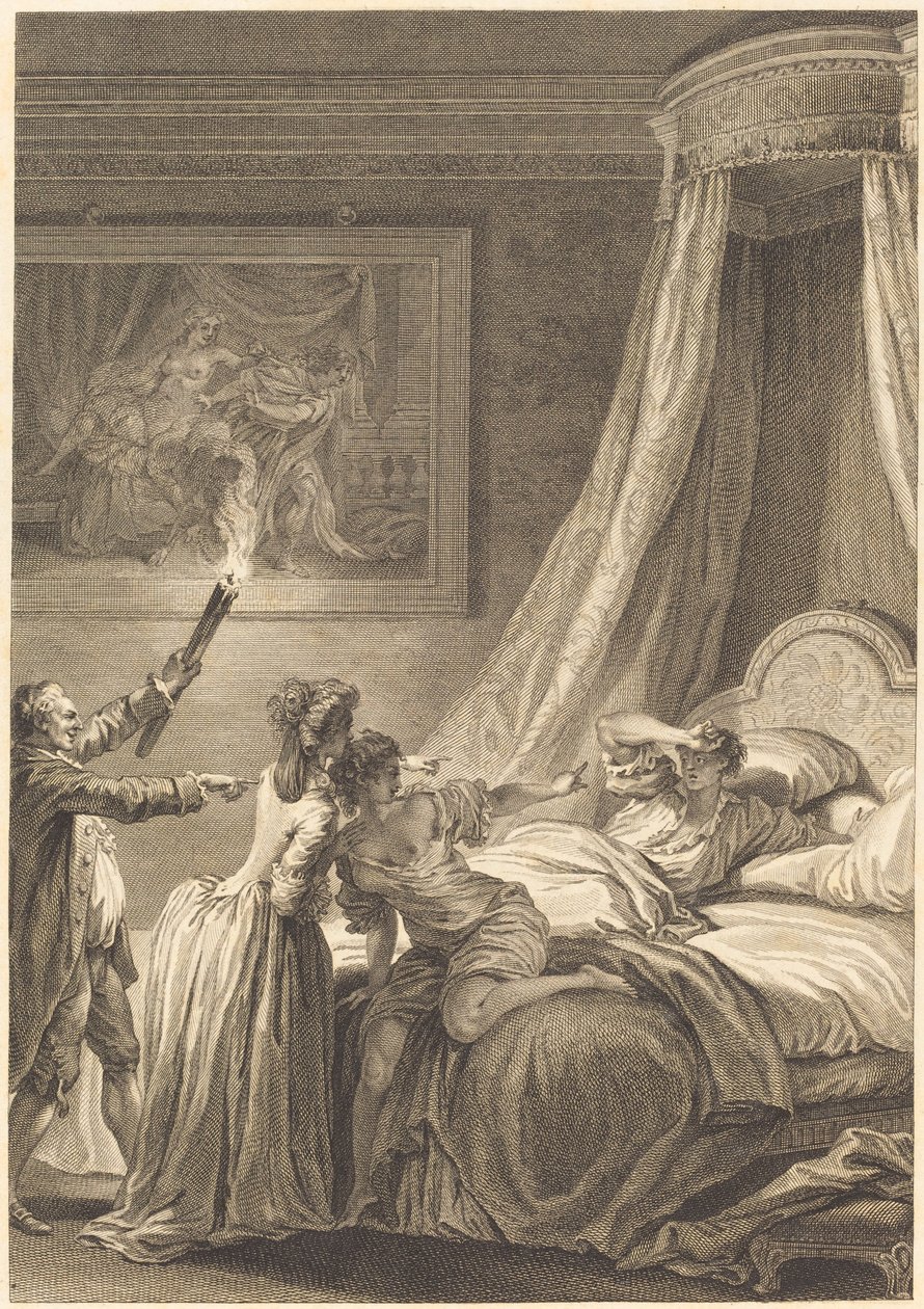 Le gascon puni door Louis Michel Halbou and Antoine Jean Duclos after Jean Honoré Fragonard