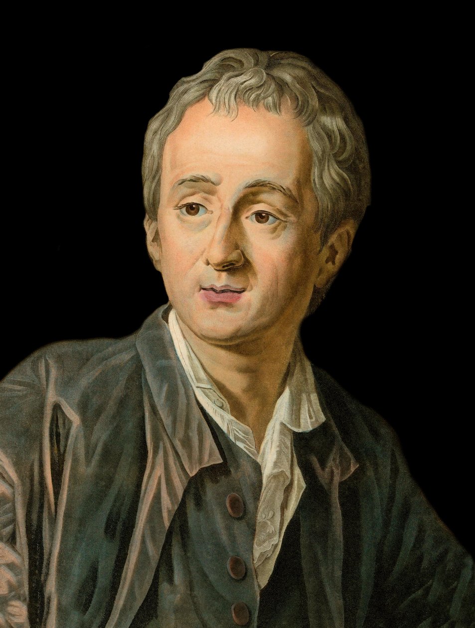 Portret van de Franse schrijver en filosoof Denis Diderot (1713-1784) gravure door Michel Van Loo door Louis Michel van Loo
