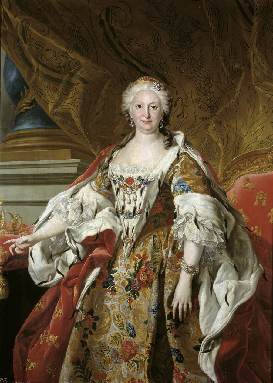 Spaans: Isabel Farnesio, reina de España Officieel portret van koningin Isabel de Farnesio door Louis Michel van Loo