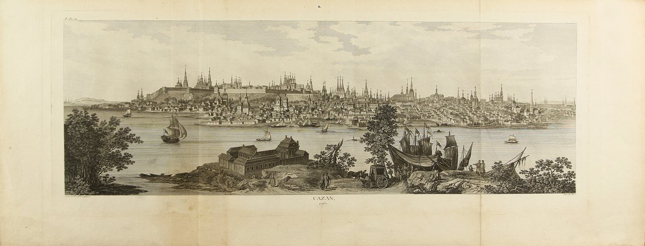 Panoramisch uitzicht op Kasan door Louis Nicolas de Lespinasse