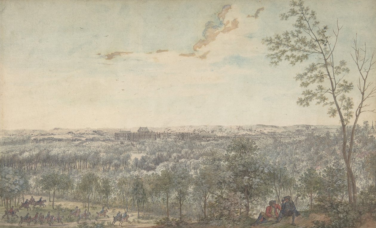 Versailles Gezien vanuit het Zuidwesten, 1779 door Louis Nicolas de Lespinasse
