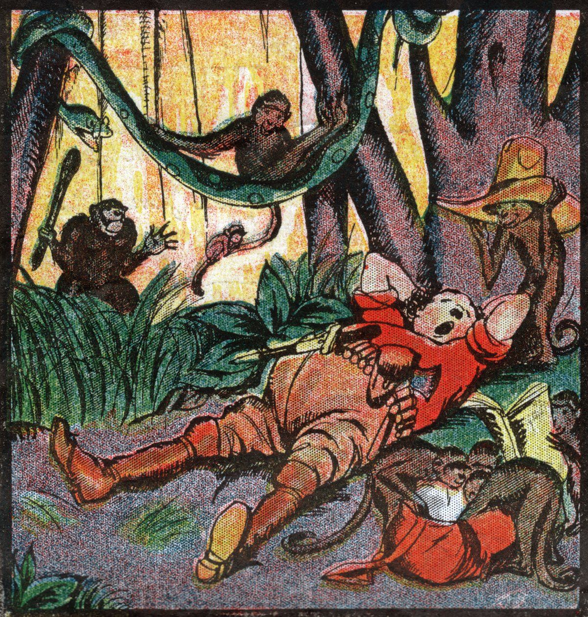 Nestor Fenleroc, Europese kolonist op jacht in Afrika. 1923 door Louis Peltier