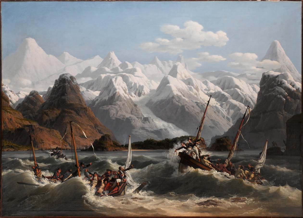 Schipbreuk voor de kust van Alaska door Louis Philippe Crepin