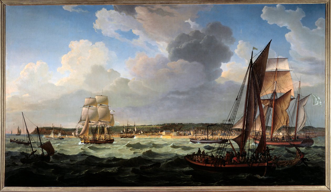 De Havre vanaf de zee door Louis Philippe Crepin