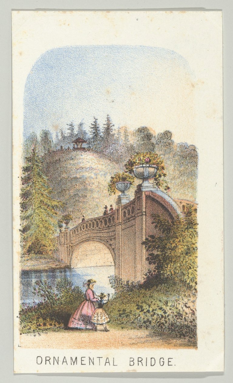 Sierbrug, uit de serie, Uitzichten in Central Park, New York, Deel 2, 1864 door Louis Prang