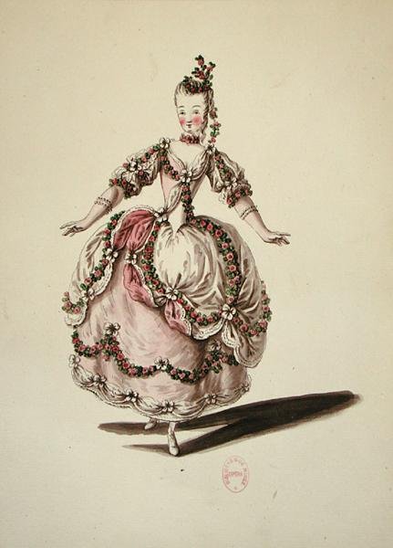Herderkostuum voor een ballet door Louis Rene Boquet