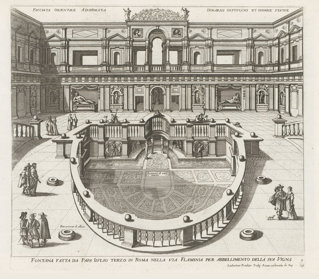 Nymphaeum in de Villa Giulia te Rome door Louis Rouhier