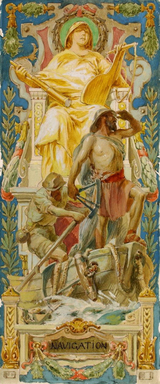 Navigatie (studie voor panel, Old Senate Office Building) door Louis Schaettle