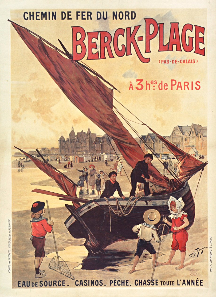 Chemins de fer du Nord. Berck-Plage, ca. 1910 door Louis Tauzin