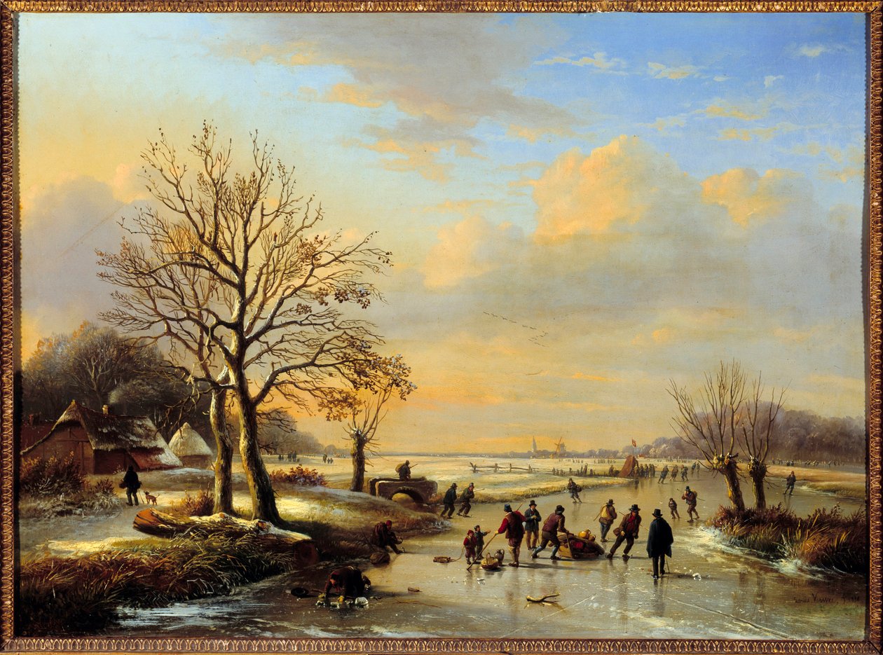Schaatsers door Louis Verwee