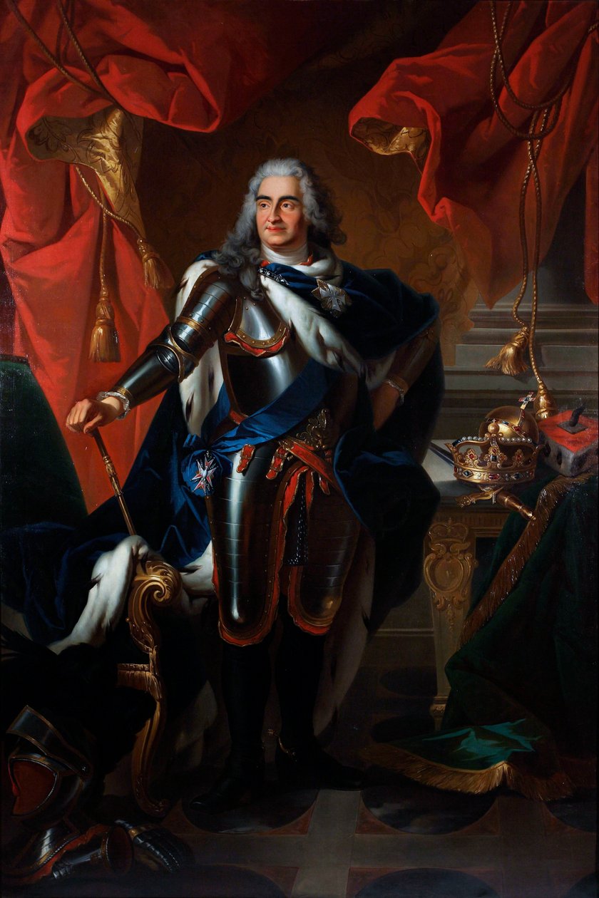 Portret van Frederik Augustus van Polen en Saksen door Louis de (after) Silvestre