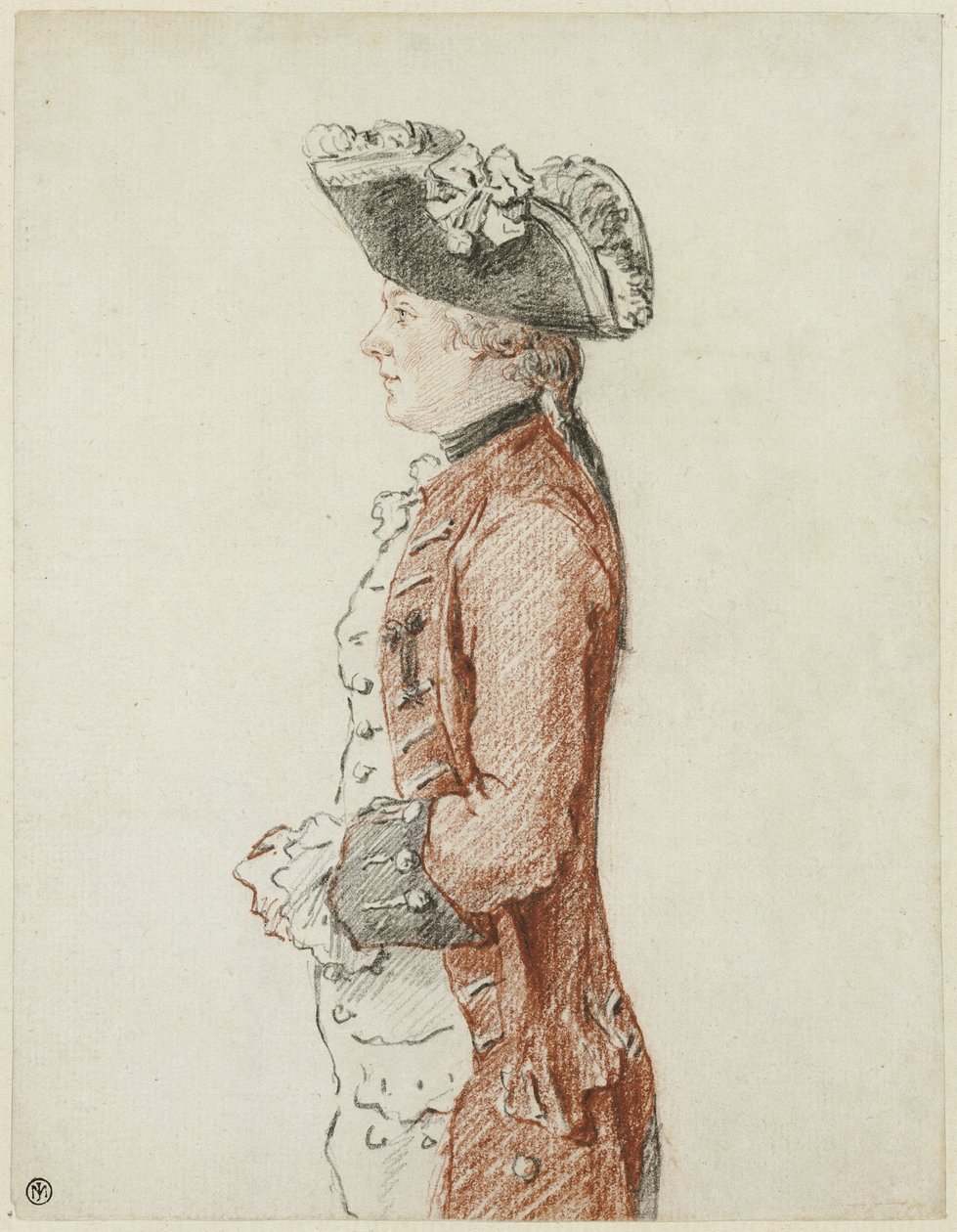 Portret van de Chevalier de Lézay door Louis de Carmontelle