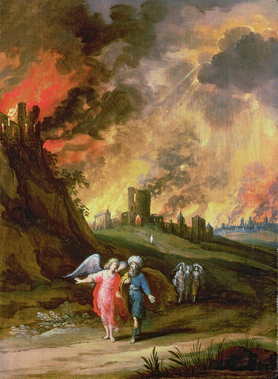 Lot en Zijn Dochters Verlaten Sodom door Louis de Caullery