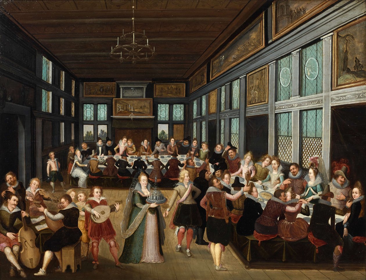 Bruiloft banket door Louis de Caullery