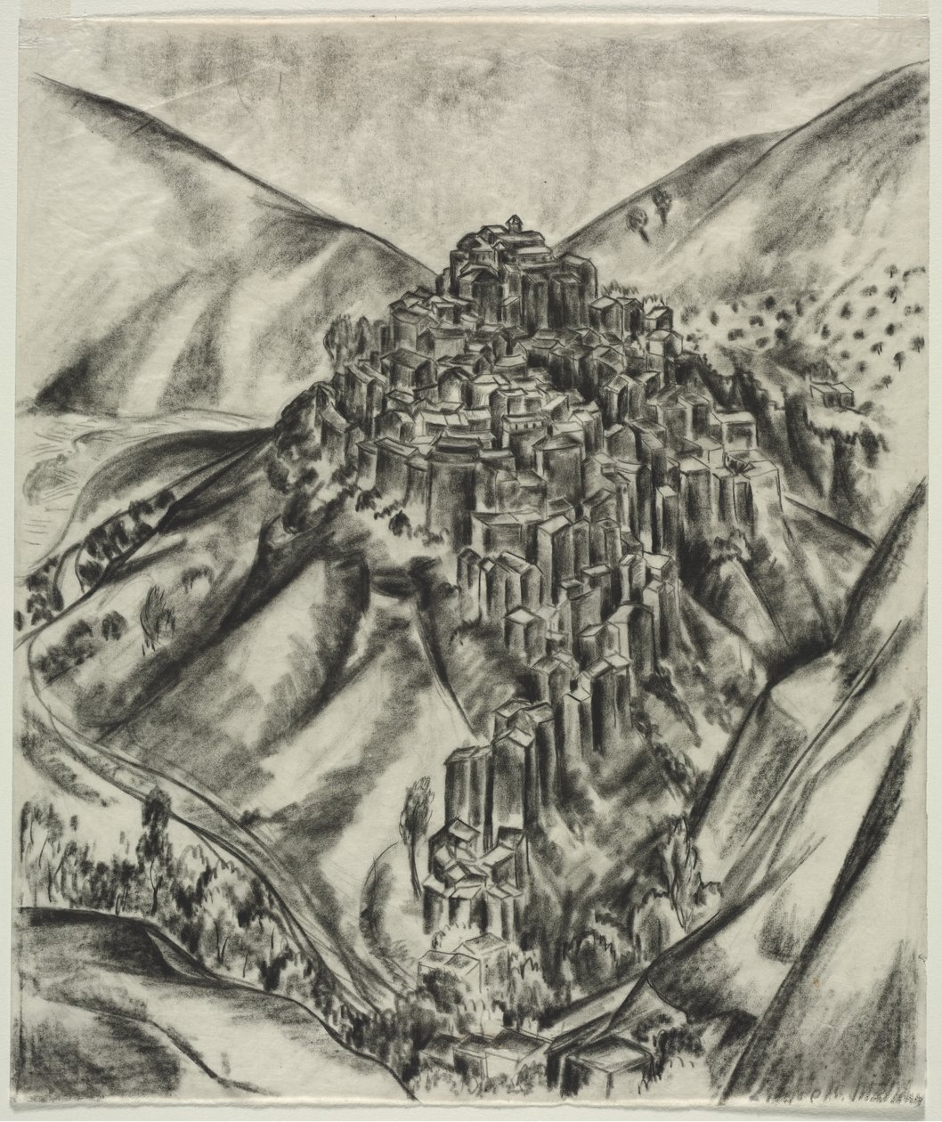 Een Italiaanse Heuvelstad, Anticoli, Italië door Louise B. Maloney
