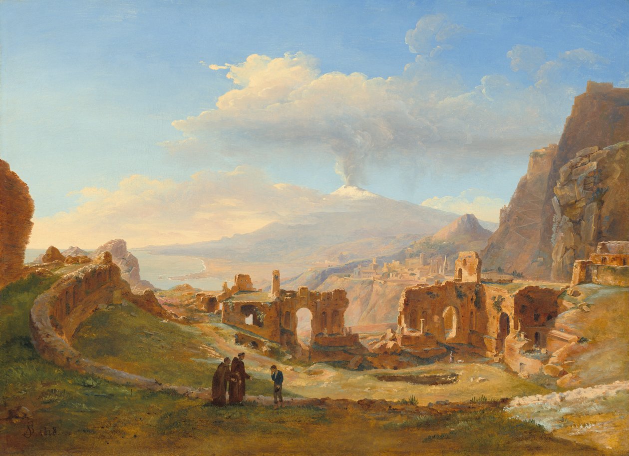 Het Romeinse Theater in Taormina door Louise Josephine Sarazin de Belmont