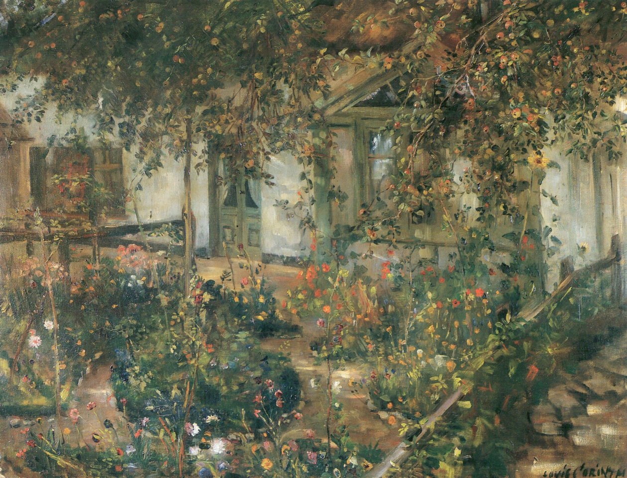 Bloeiende boerentuin door Lovis Corinth