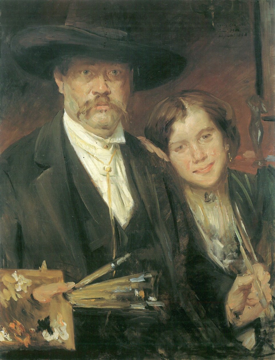 Zelfportret met model door Lovis Corinth