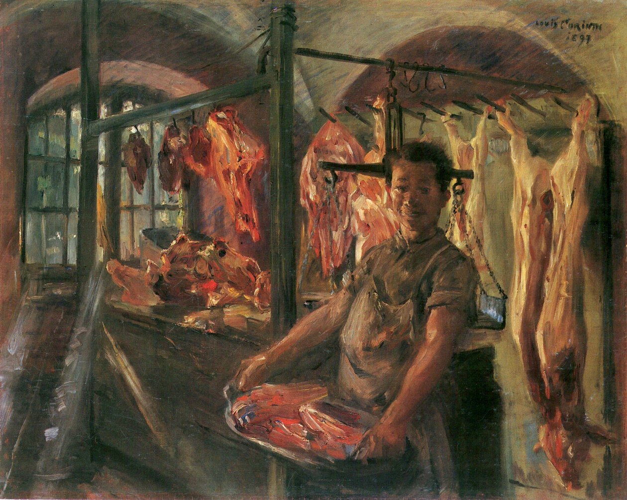 Slagerij in Schäftlarn door Lovis (1858 1925) Corinth