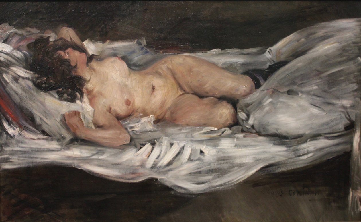 Liggend vrouwelijk naakt door Lovis (1858 1925) Corinth