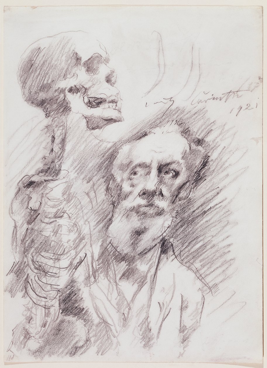 Anatoom met skelet door Lovis Corinth