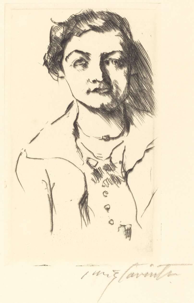 Portret van een Jonge Vrouw - Anneliese Halbe door Lovis Corinth