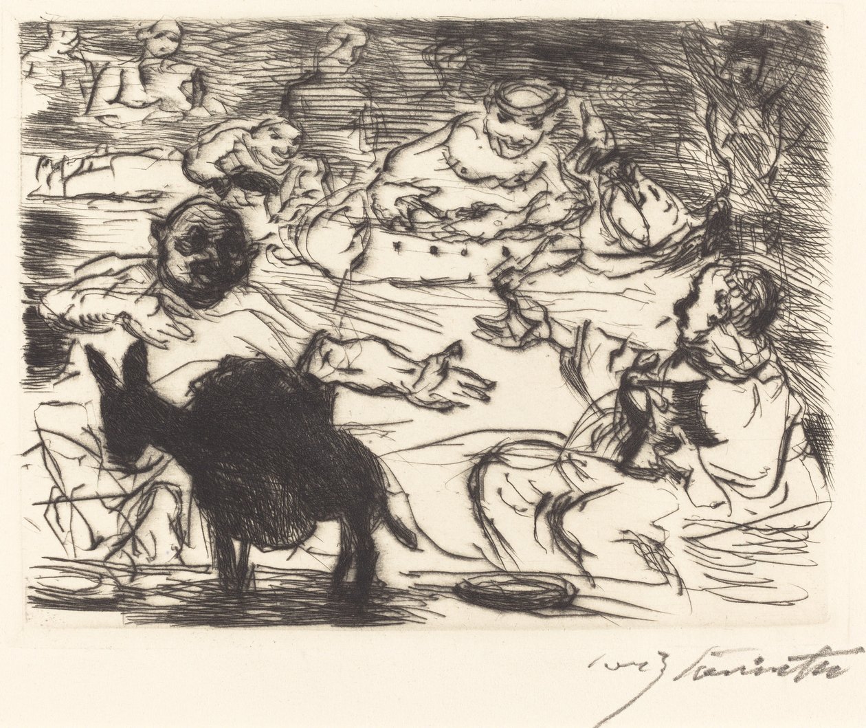 Het Banket van Trimalchio: pl. V door Lovis Corinth