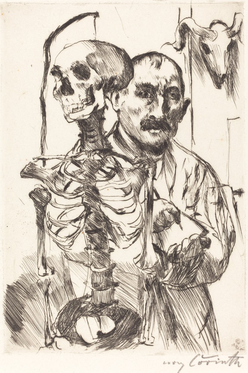 De Kunstenaar en de Dood II door Lovis Corinth
