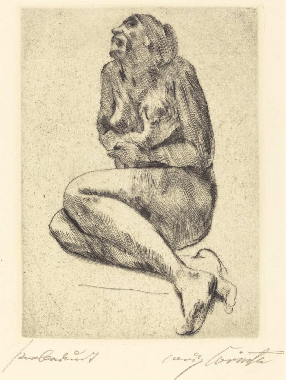 Kauernder weiblicher akt, 1914 door Lovis Corinth