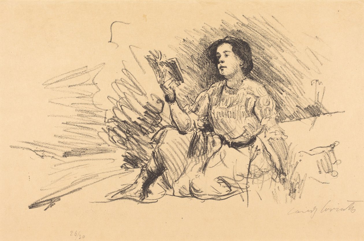 Lezend meisje door Lovis Corinth