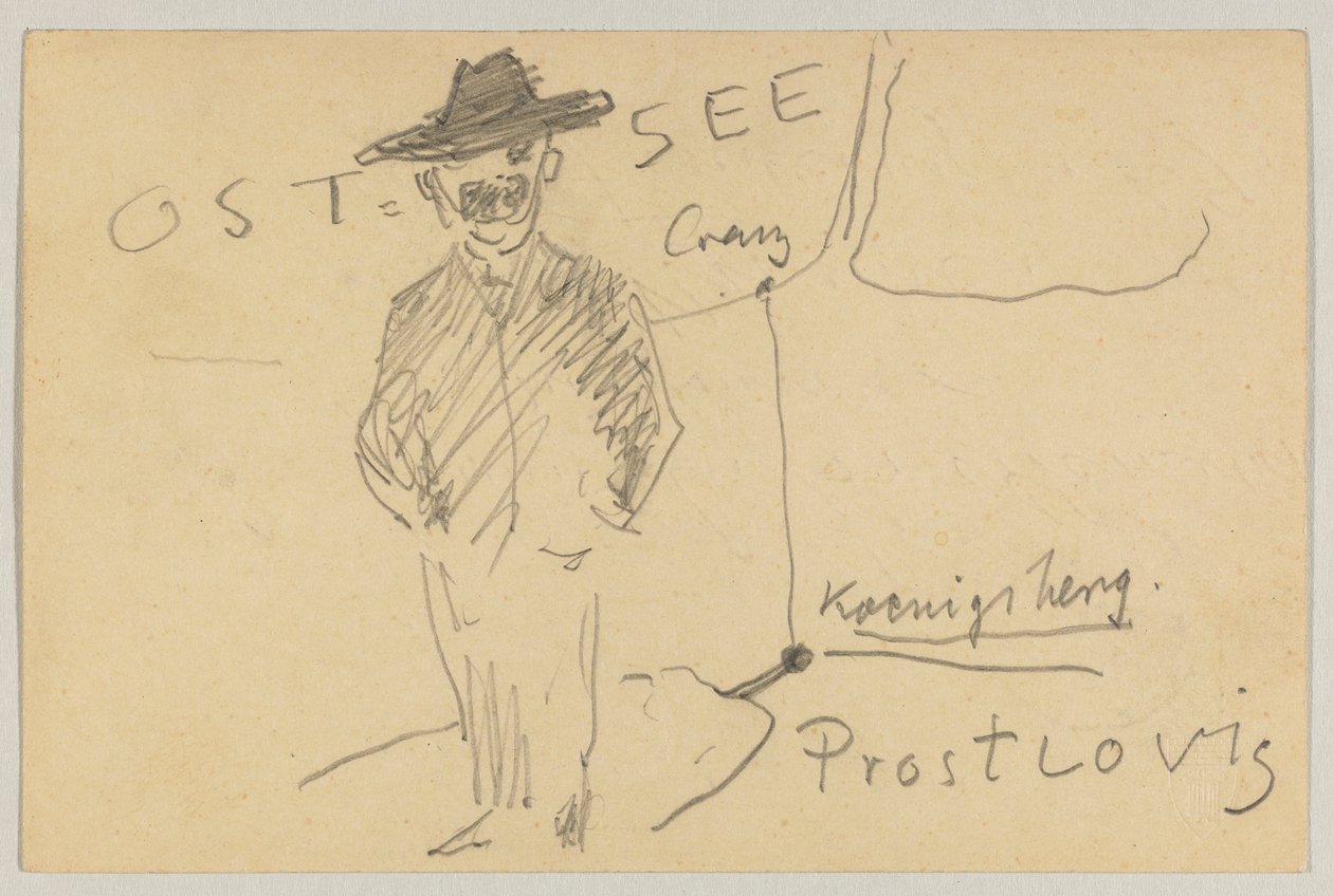 Lovis Corinth aan Carl Strathmann: Postkaart, Poststempel 10 april 1903 door Lovis Corinth