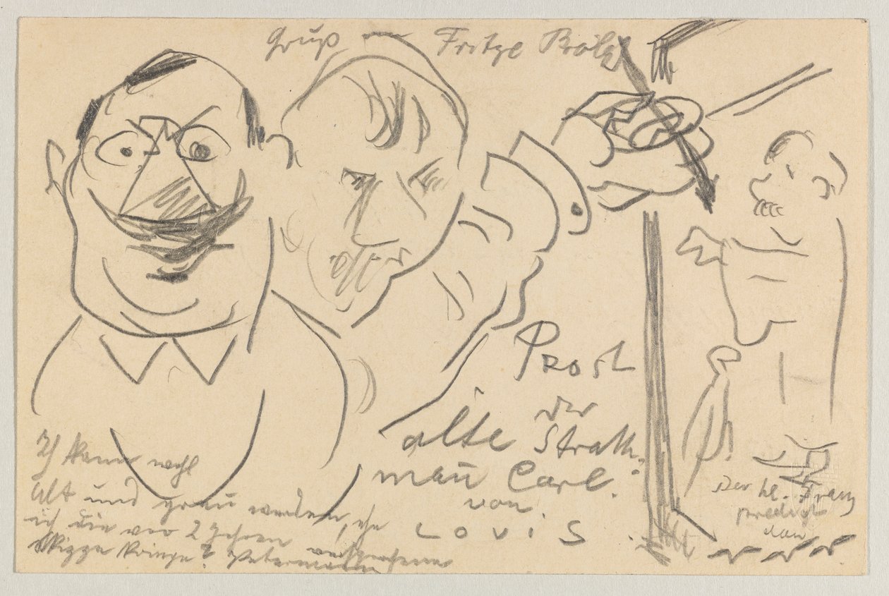 Lovis Corinth aan Carl Strathmann: Ansichtkaart, poststempel 10 augustus 1904 door Lovis Corinth