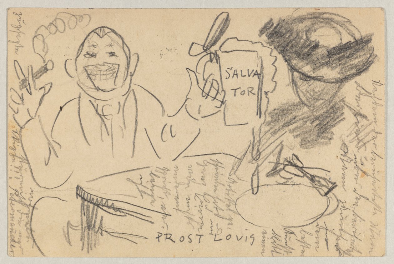 Lovis Corinth aan Carl Strathmann: Postkaart, Poststempel 13 maart 1903 door Lovis Corinth
