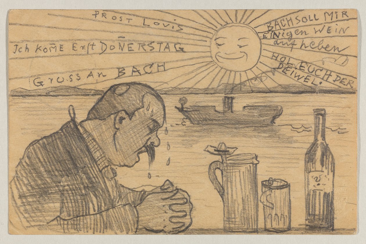 Lovis Corinth aan Carl Strathmann: Postkaart, poststempel 22 juni 1898 door Lovis Corinth
