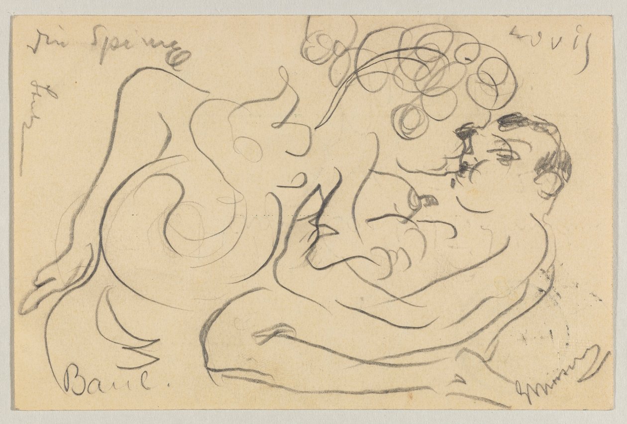 Lovis Corinth aan Carl Strathmann: Postkaart, poststempel 25 maart 1908 door Lovis Corinth