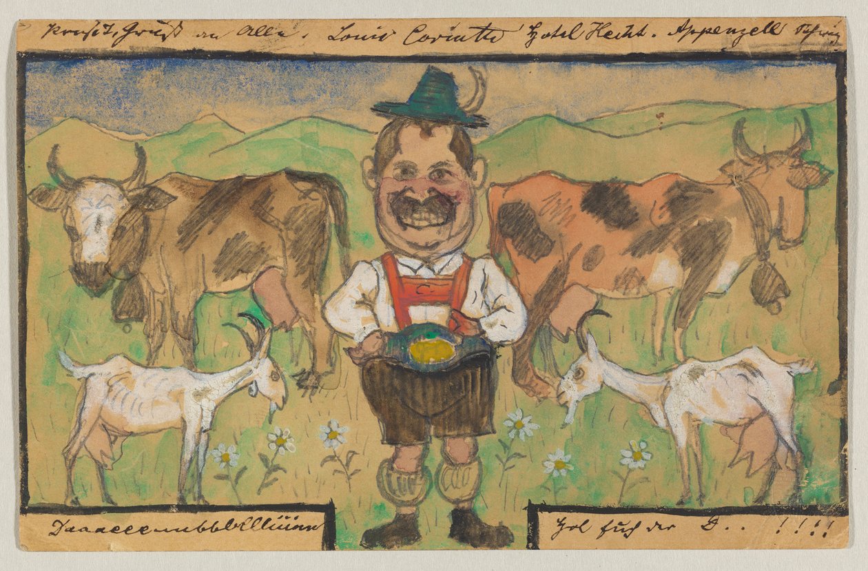 Lovis Corinth aan Carl Strathmann: ansichtkaart, poststempel 9 mei 1895 (Appenzell) door Lovis Corinth