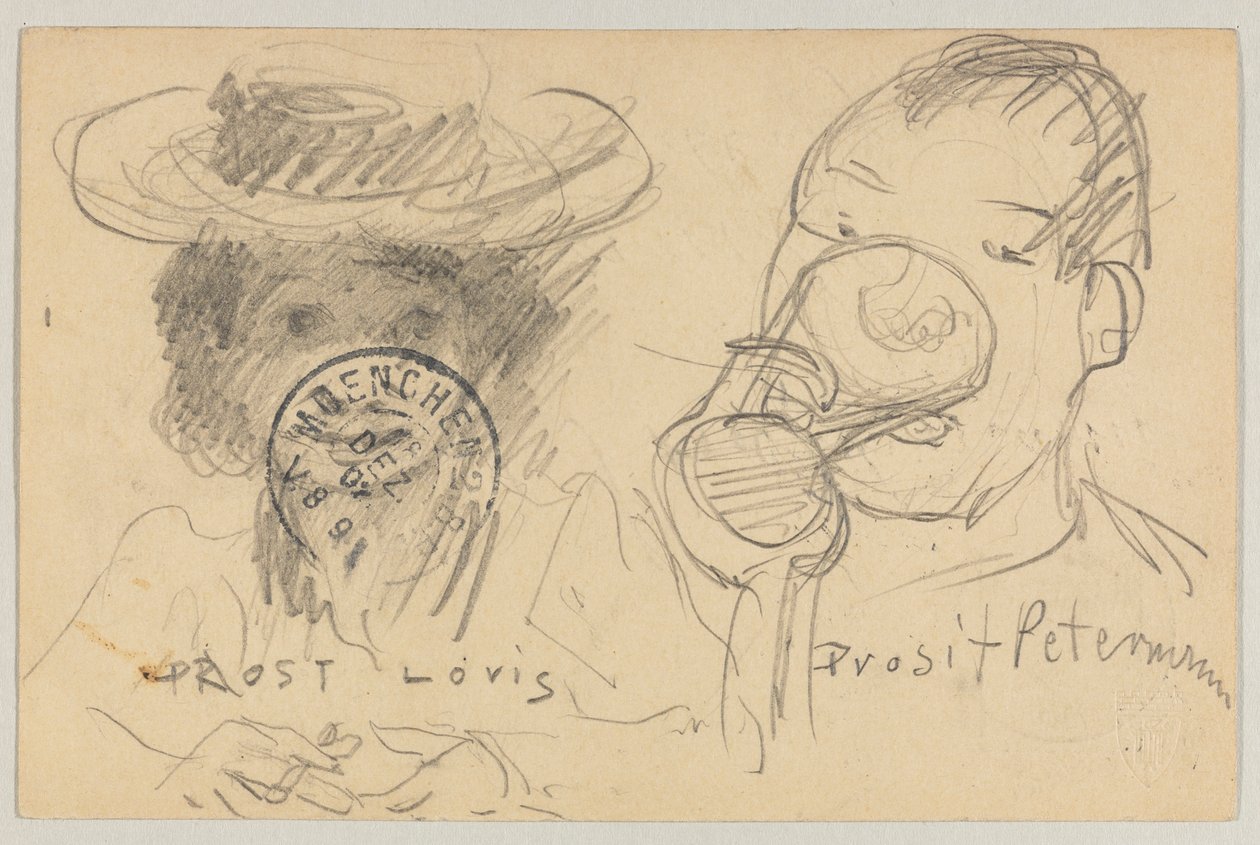 Lovis Corinth aan Carl Strathmann: Ansichtkaart, poststempel voorzijde 17 december 1902 door Lovis Corinth