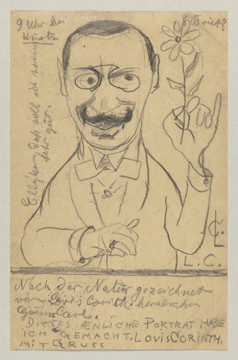 Lovis Corinth aan Fräulein Elly Franke: Postkaart, poststempel 28 augustus 1897 door Lovis Corinth