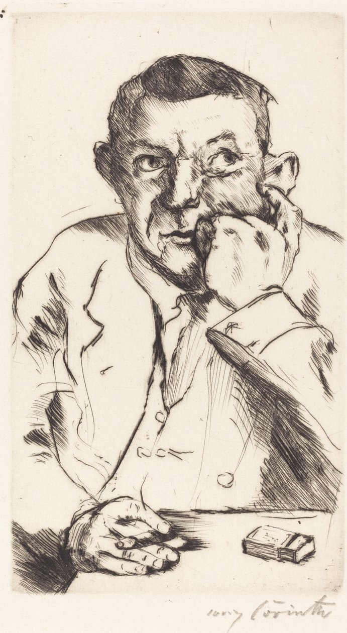 Portret van een Man die Rookt door Lovis Corinth