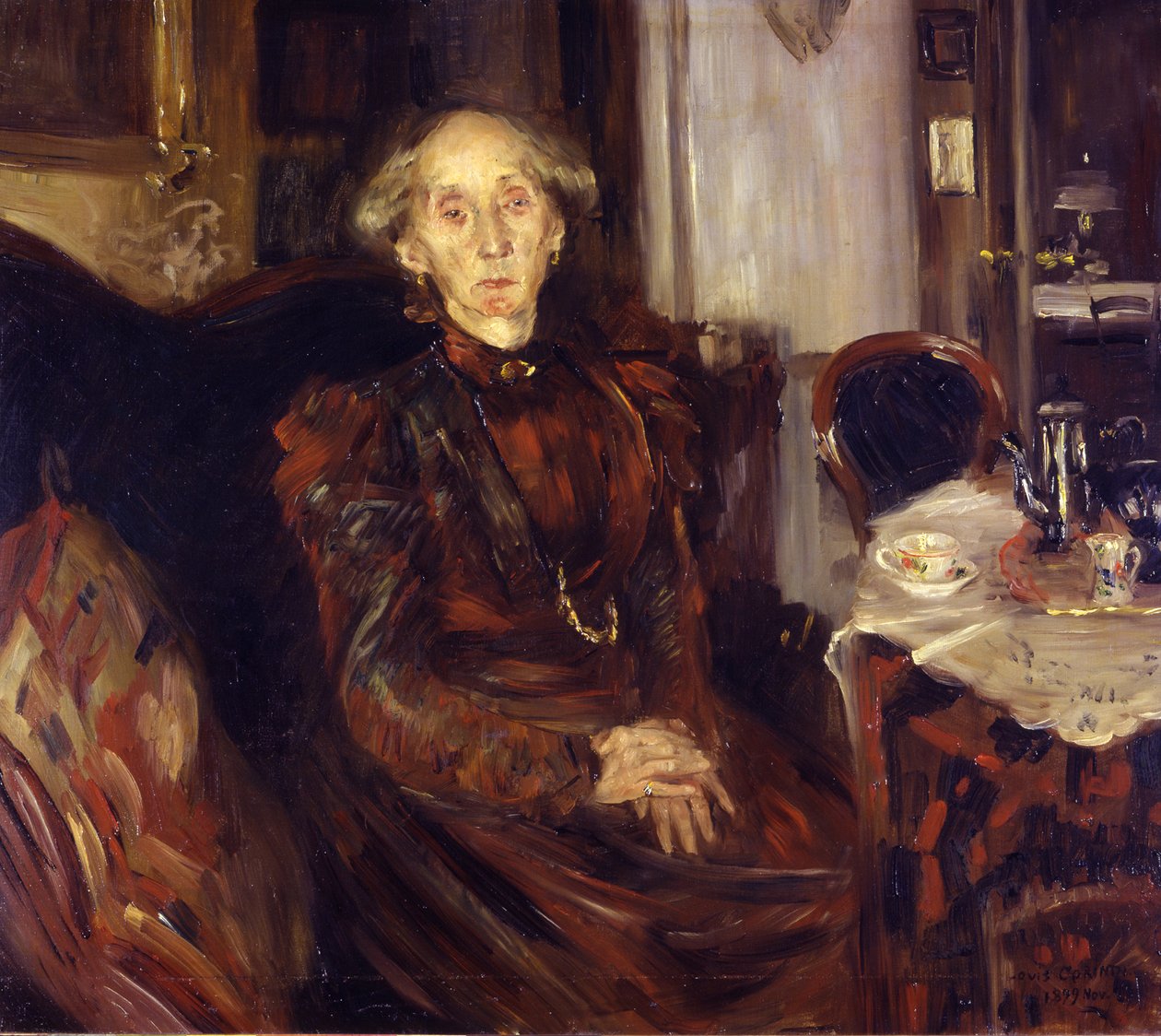 Portret van moeder Rosenhagen door Lovis Corinth