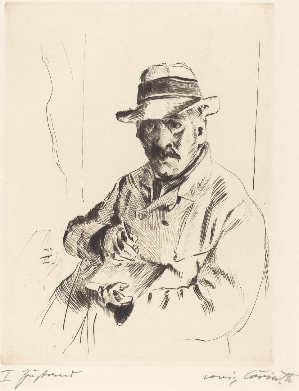 Zelfportret met Strohoed, 1913 door Lovis Corinth
