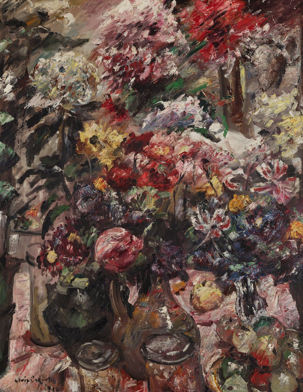Stilleven met Chrysanten en Amaryllis door Lovis Corinth