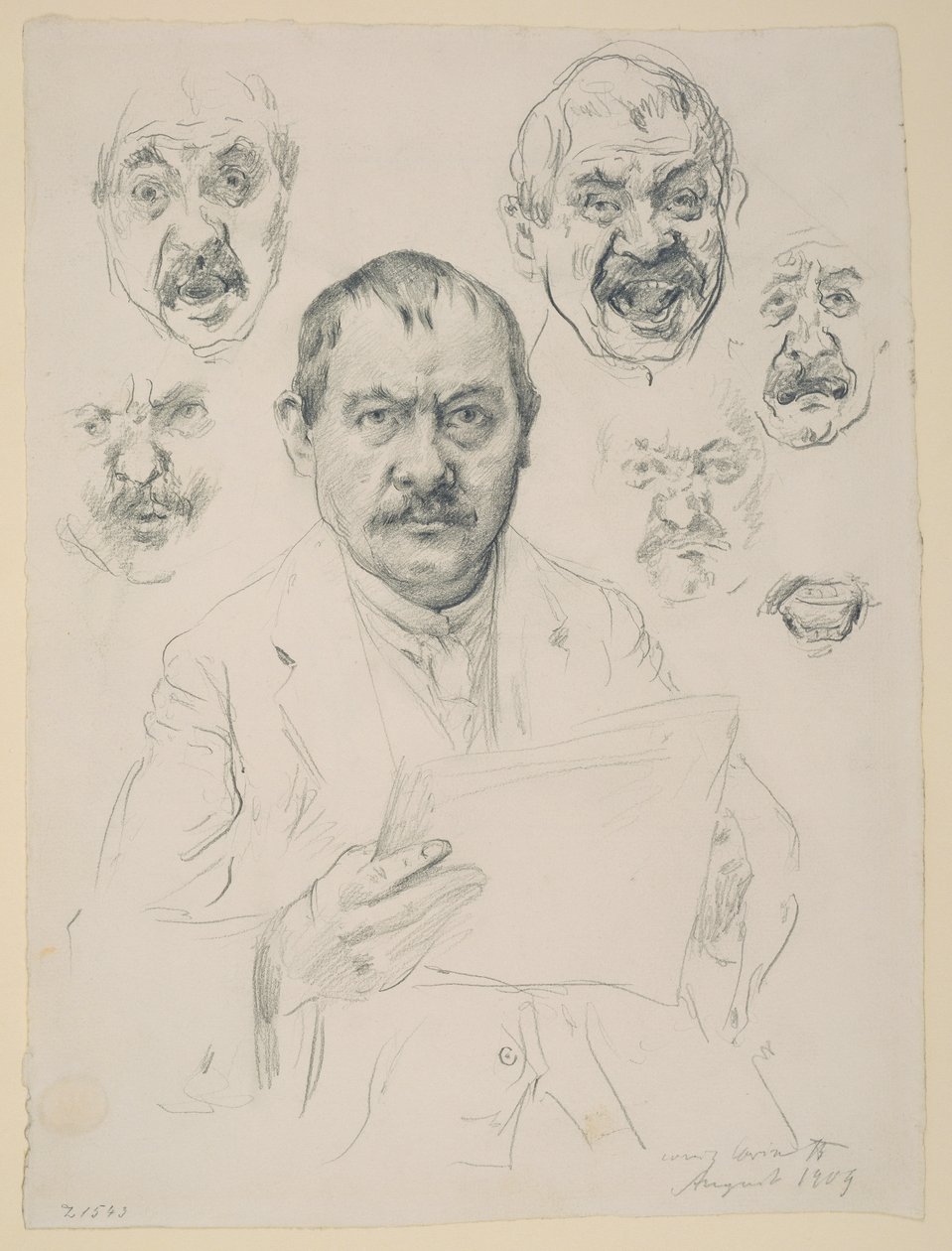 Studies naar een zelfportret door Lovis Corinth