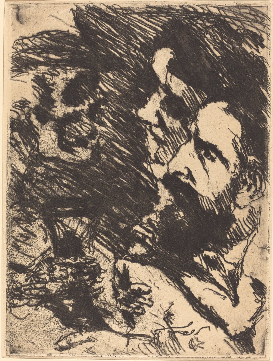 Dood bezoekt de Strucks door Lovis Corinth