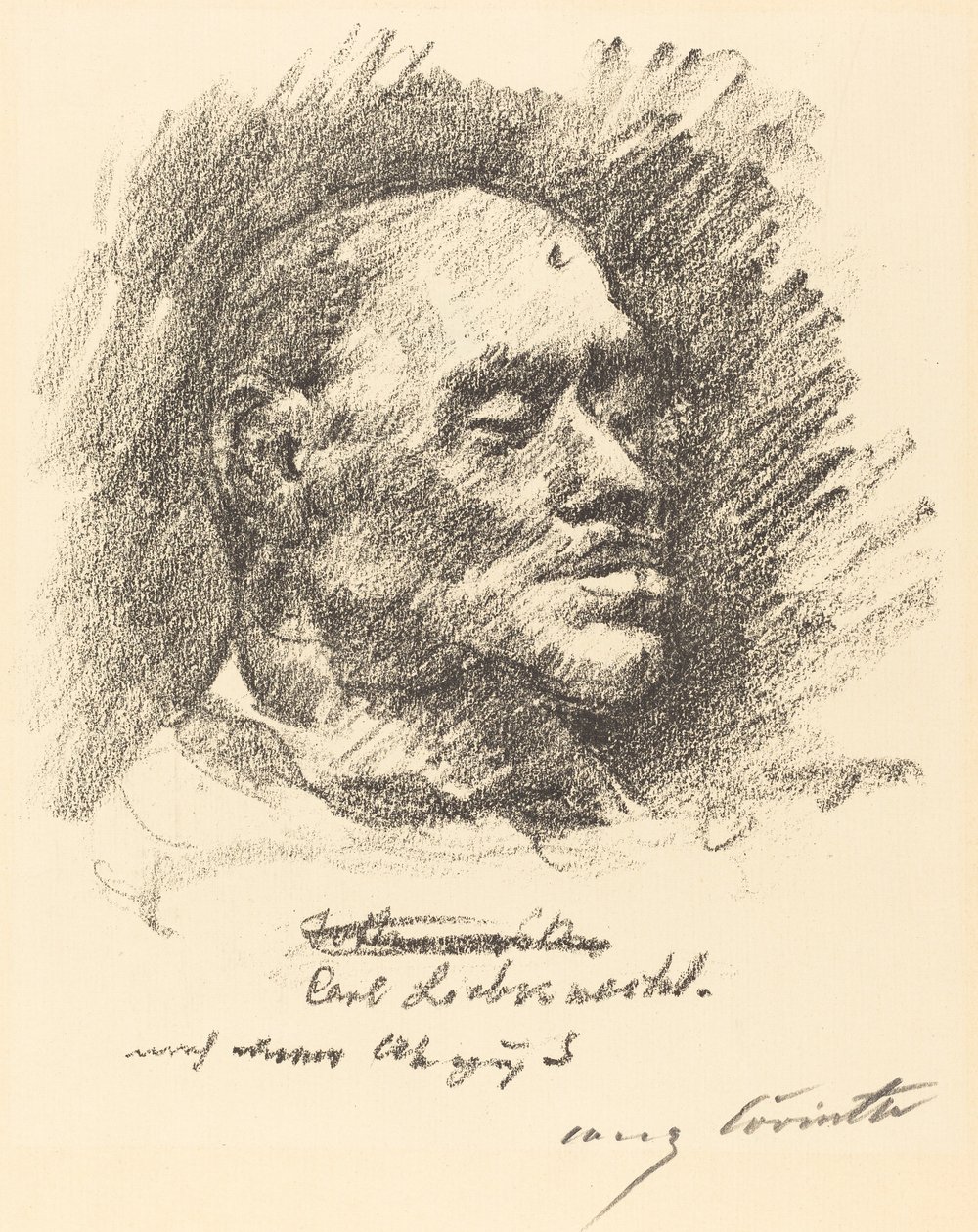 Doodsmasker van Liebknecht, 1920 door Lovis Corinth