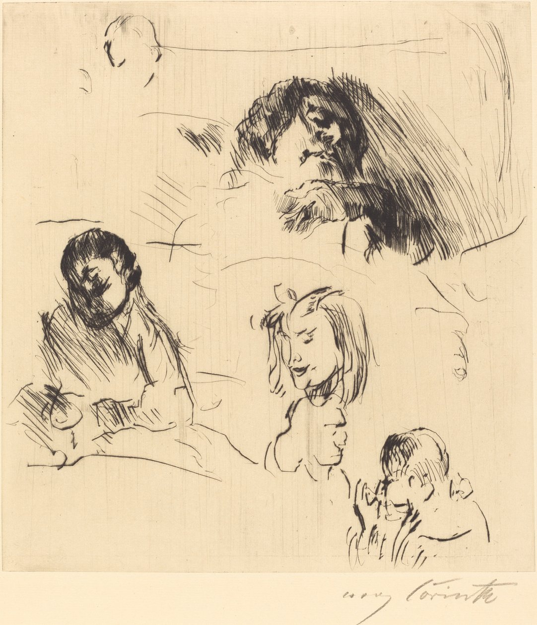 Verschiedene Bilnisstudien door Lovis Corinth