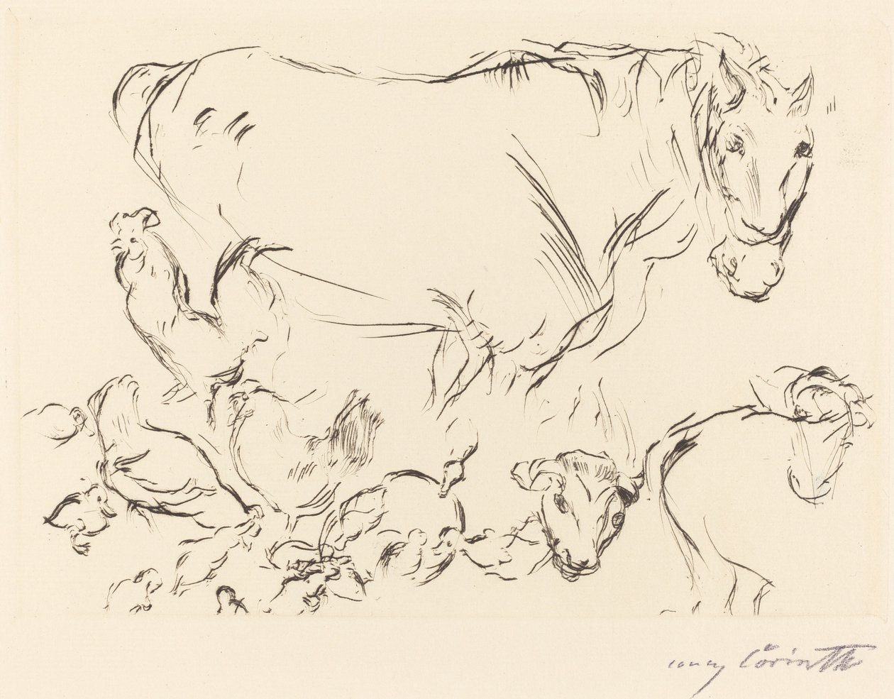 Verschiedene Tierstudien, 1917 door Lovis Corinth