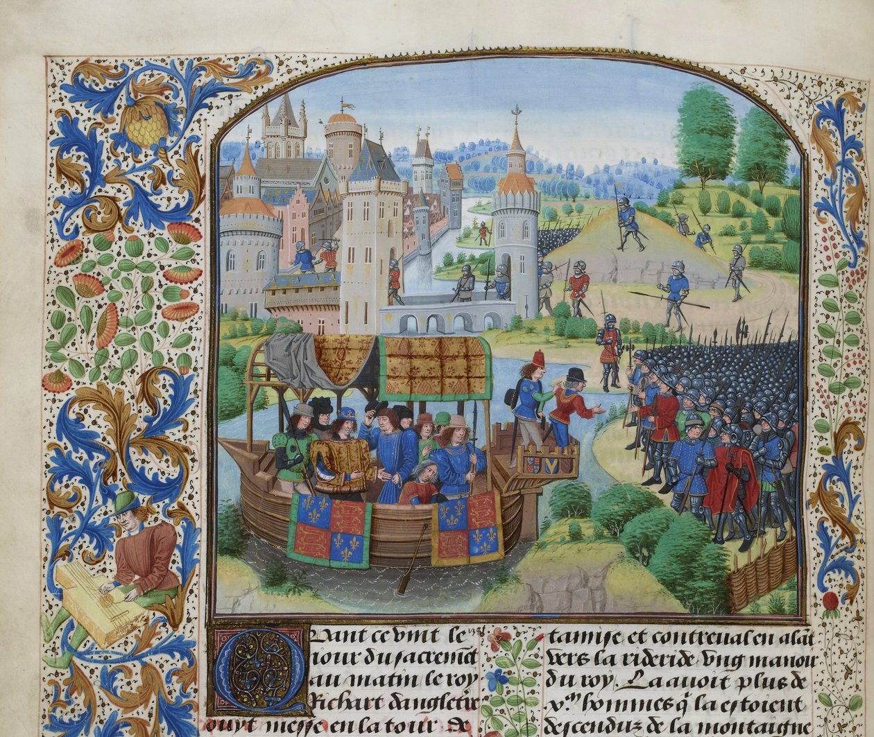 Richard II ontmoet de rebellen op 14 juni 1381 door Loyset Liedet